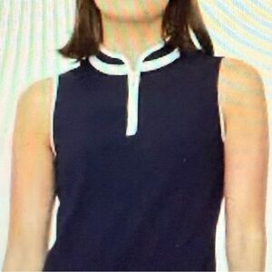 Swing Control Women’s Mock Neck Pique Quarter Zip Sleeveless Shirt Size S NWT